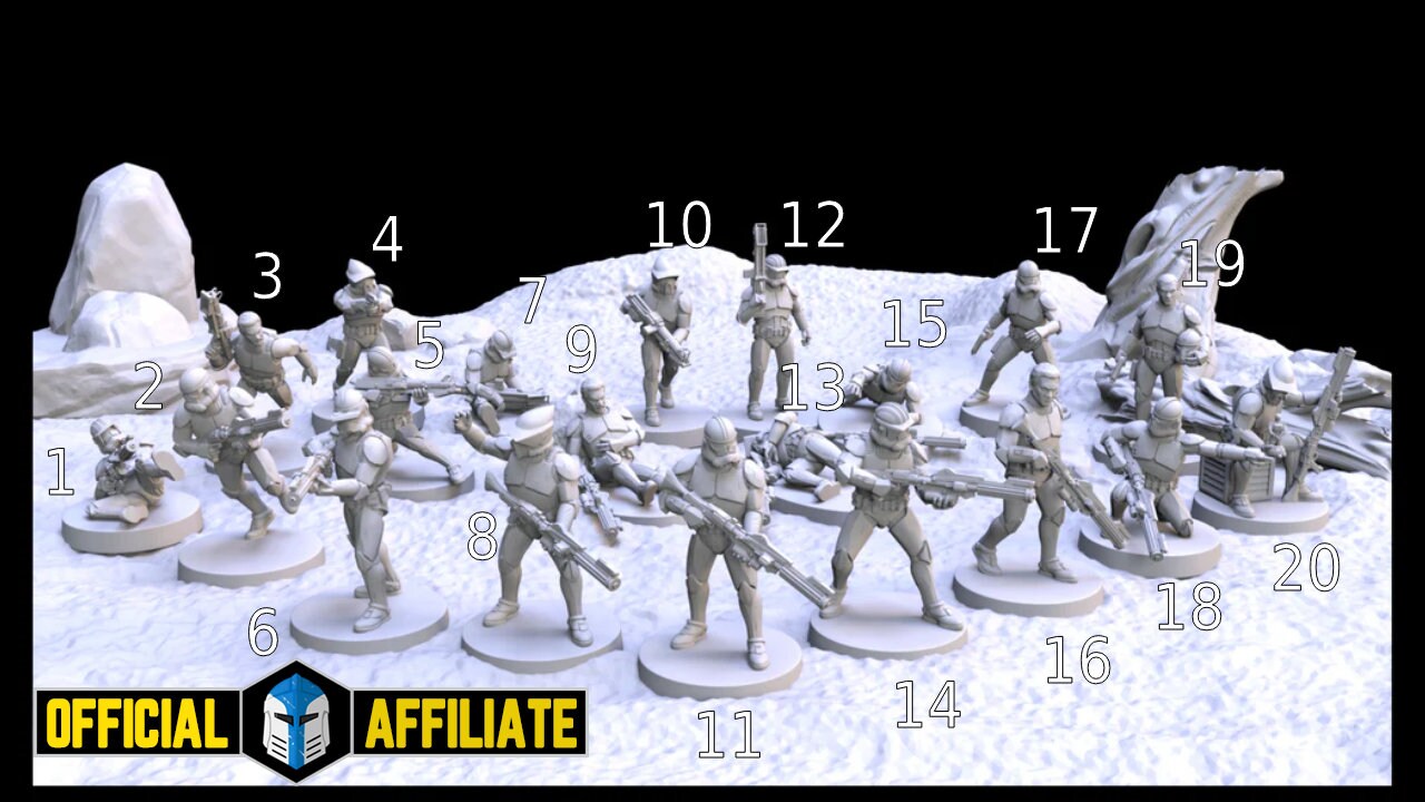 Clone Trooper Assault Miniature Wargame Figures for Table Top