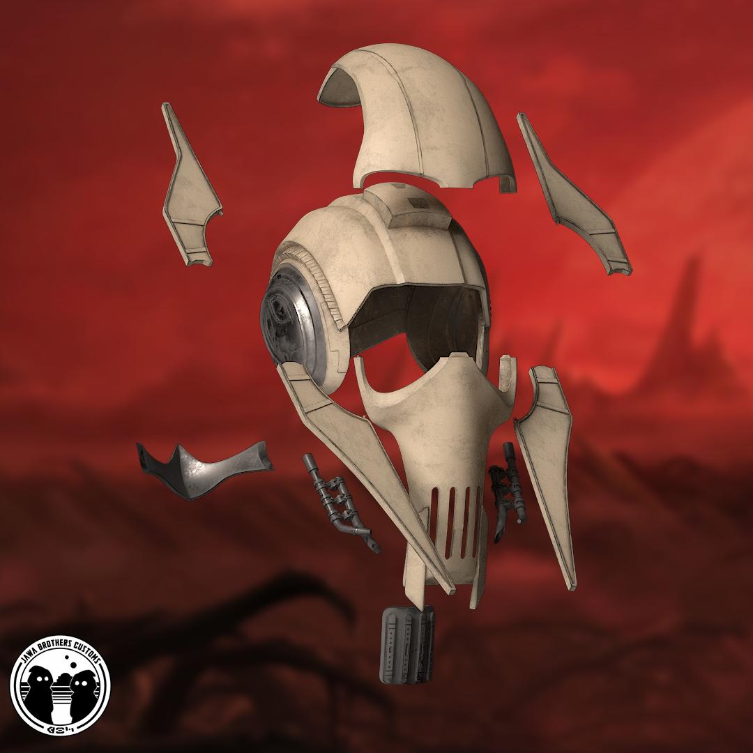General Grievous Helmet STL File Wearable Cosplay Armor 3D Print Star Wars Digital Download