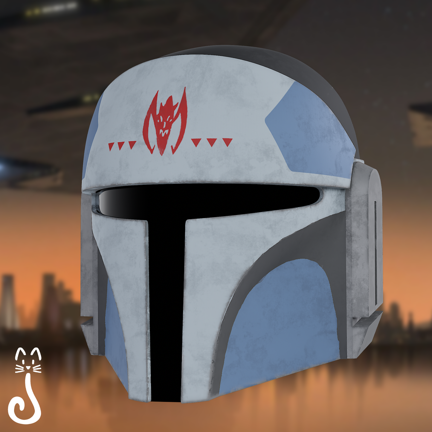 Animated Mandalorian Pilot Helmet