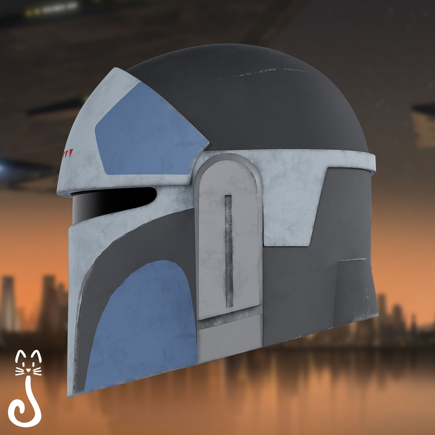 Animated Mandalorian Pilot Helmet