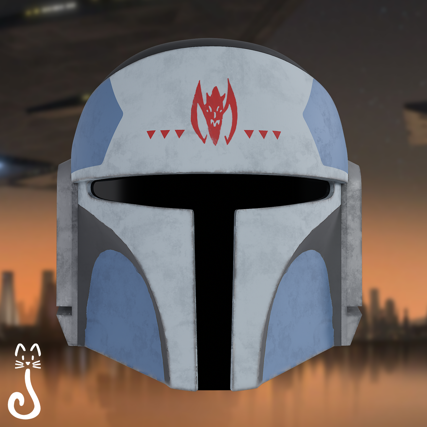 Animated Mandalorian Pilot Helmet